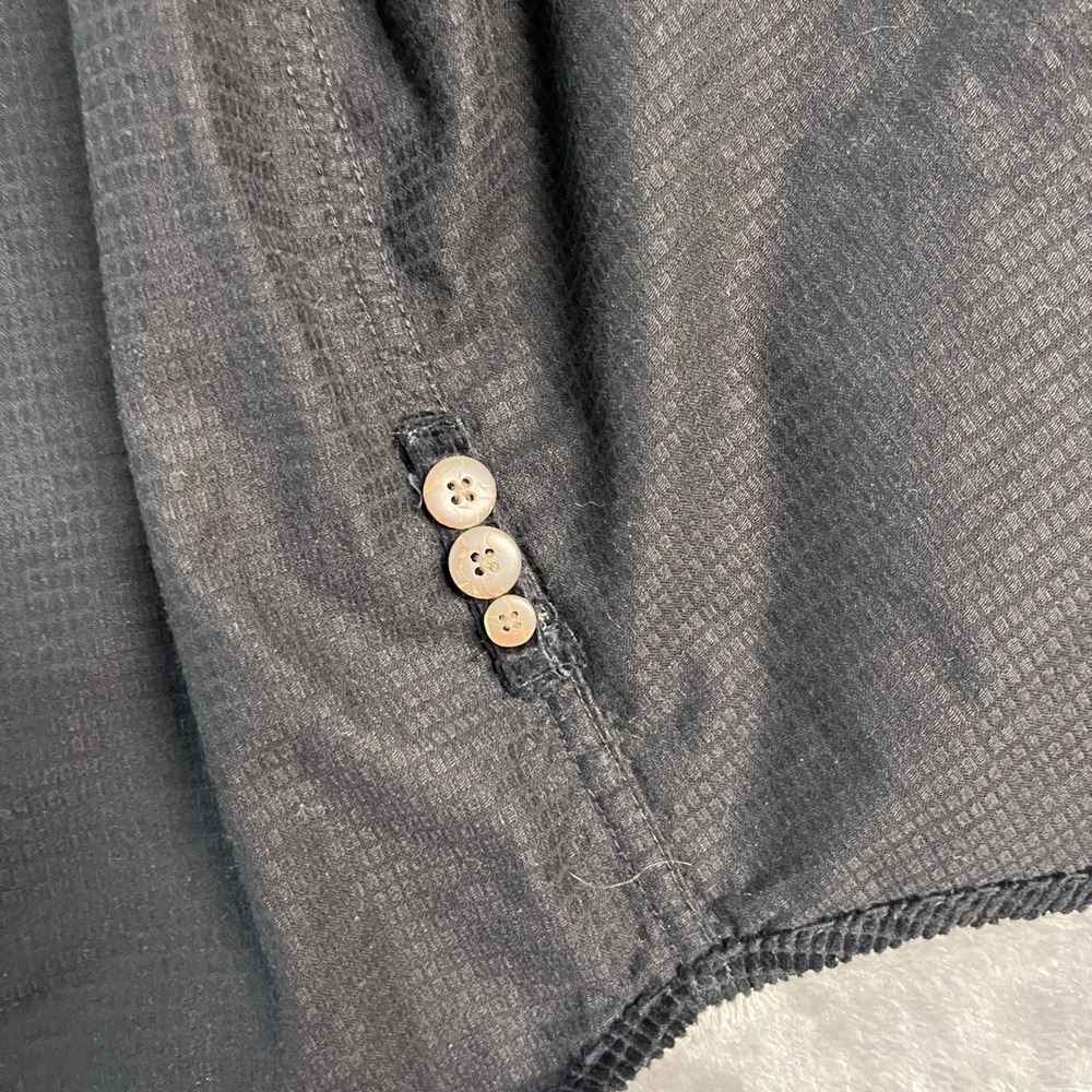 Territory Ahead Mens MT Black Waffle Corduroy Long Sleeve Button Down Shirt EUC - Picture 8 of 15